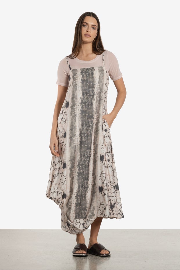 Malene Tie Dye Long Dress in Pink