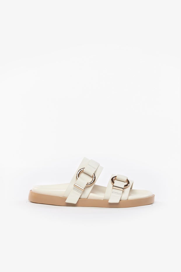 Malta Footbed Flat Sandal in White