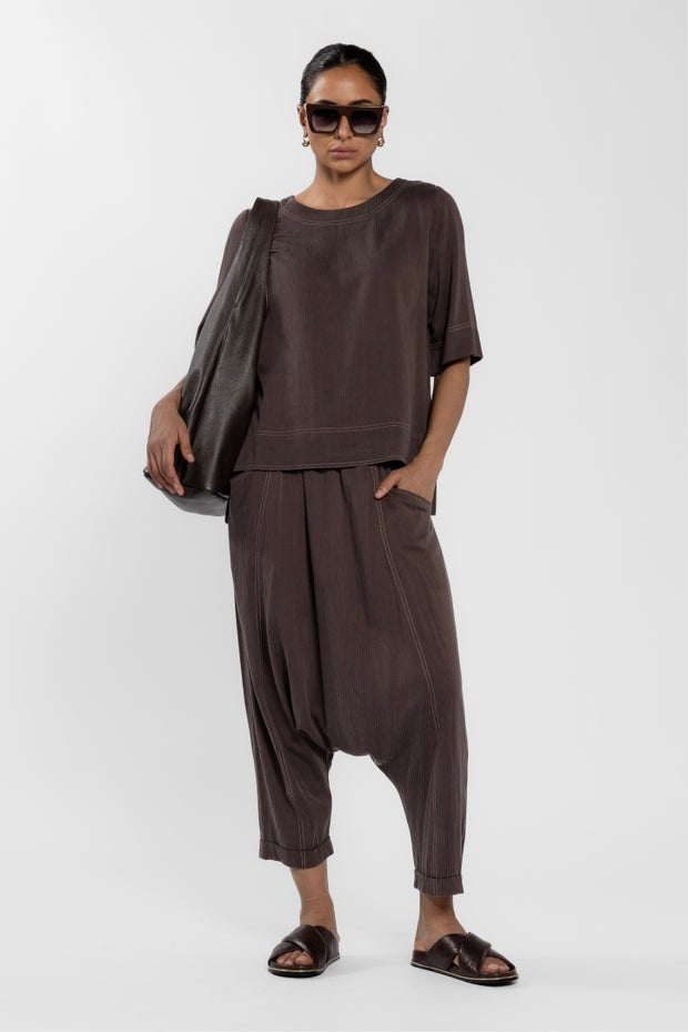 Marien High-low Top in Brown