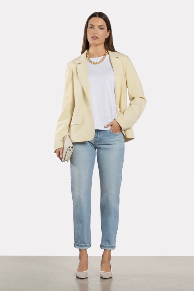 Marsha Single-breasted Lined Blazer in Yellow