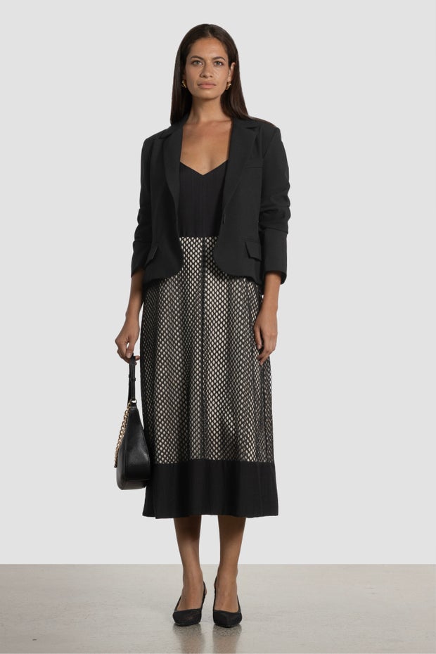 Melody Bow Cropped Jacket in Black