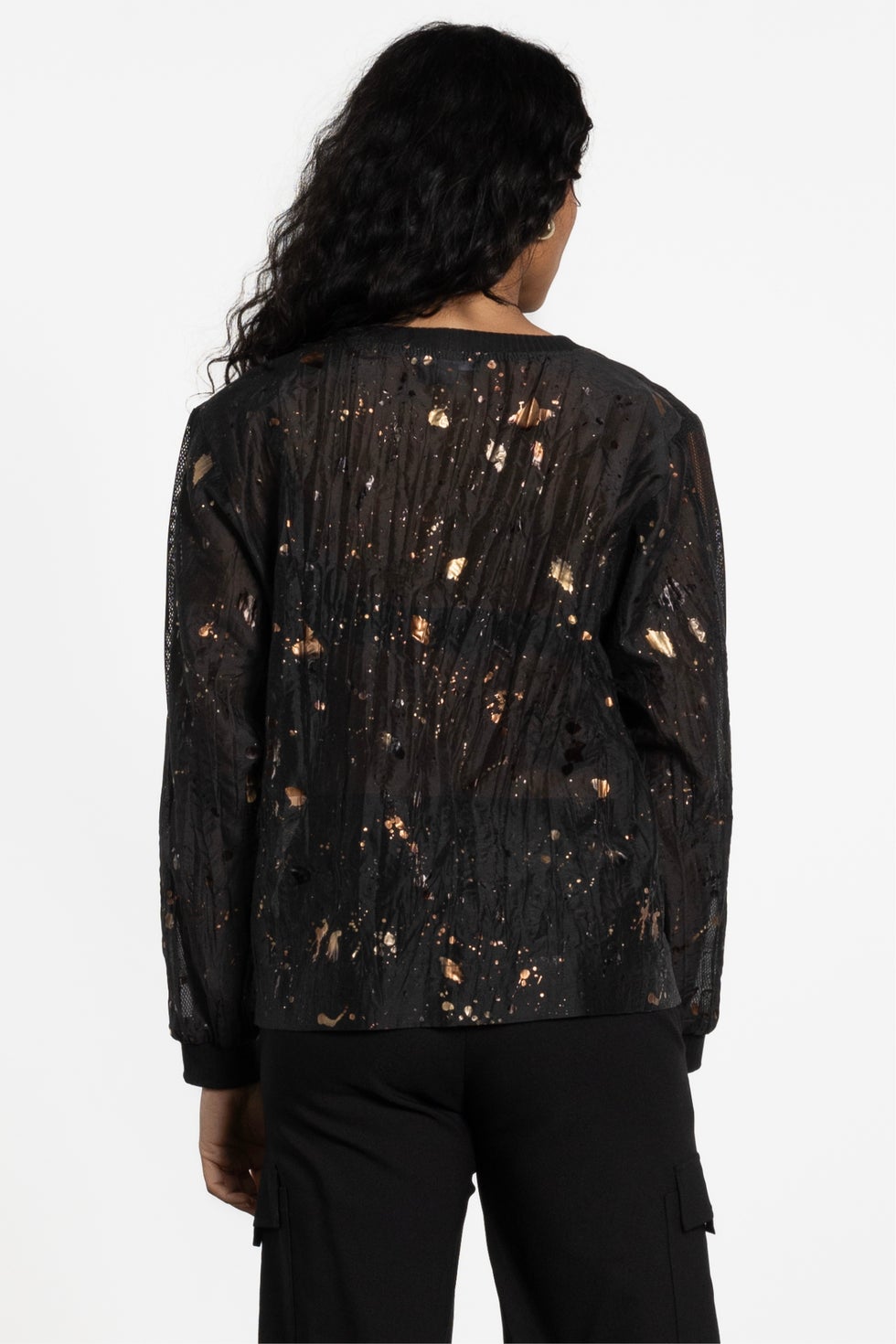 Mercury Long Sleeve Semi-sheer Top in Print
