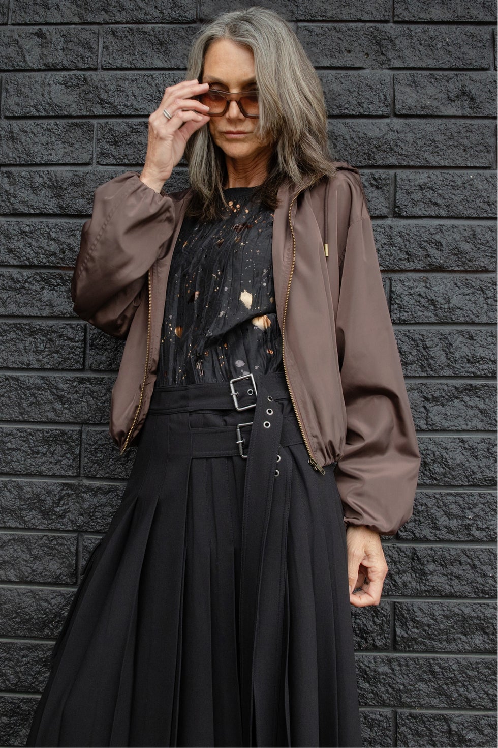 Mercury Long Sleeve Semi-sheer Top in Print