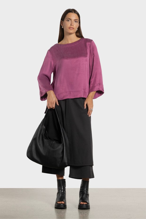 Merlot Long Sleeve Top in Purple