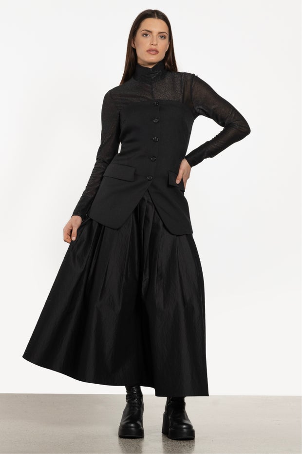 Minelli Pleated Waist Skirt in Black