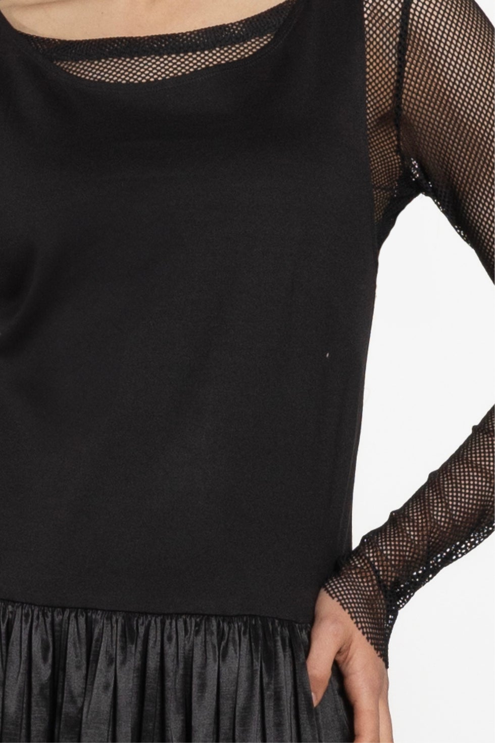 Miri Taffeta Skirt Sleeveless Dress in Black