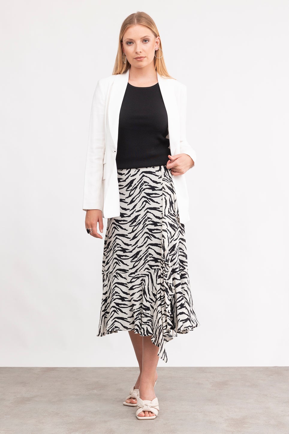 Animal print midi skirt nz top