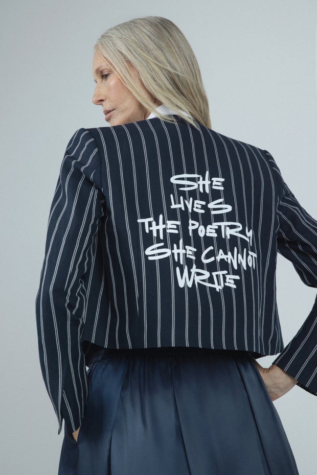 Muse Cropped Jacket in Stripe