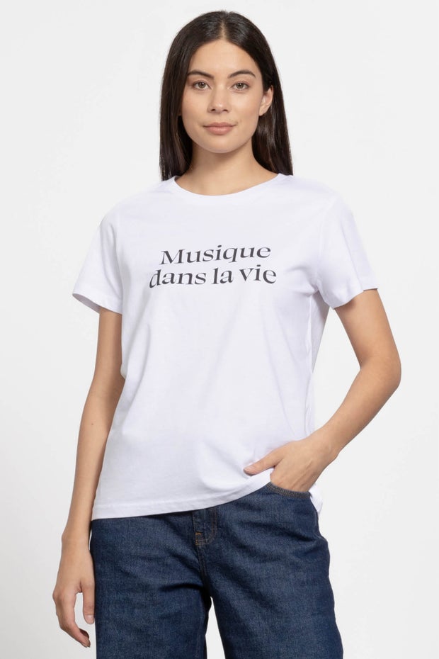Musique Tee in White