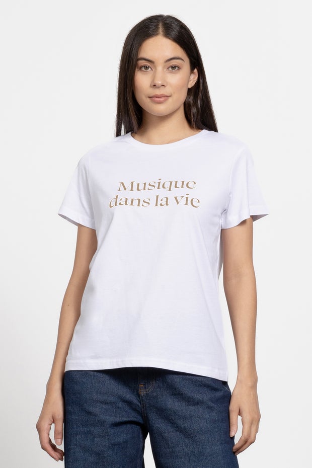 Musique Tee in White