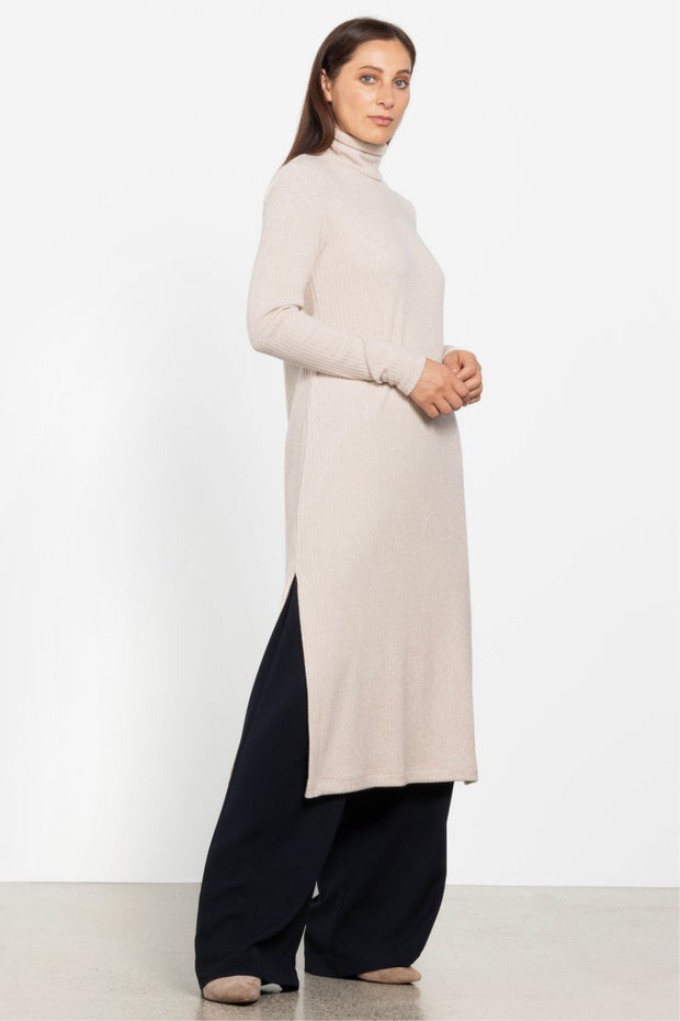 Napoli Long Sleeve Knit Tunic in Neutral