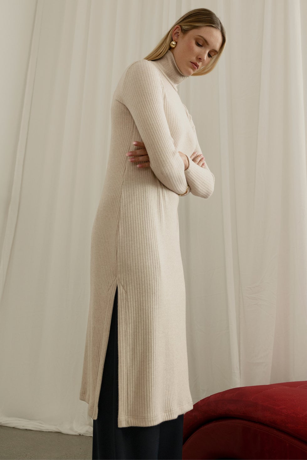 Napoli Long Sleeve Knit Tunic in Neutral
