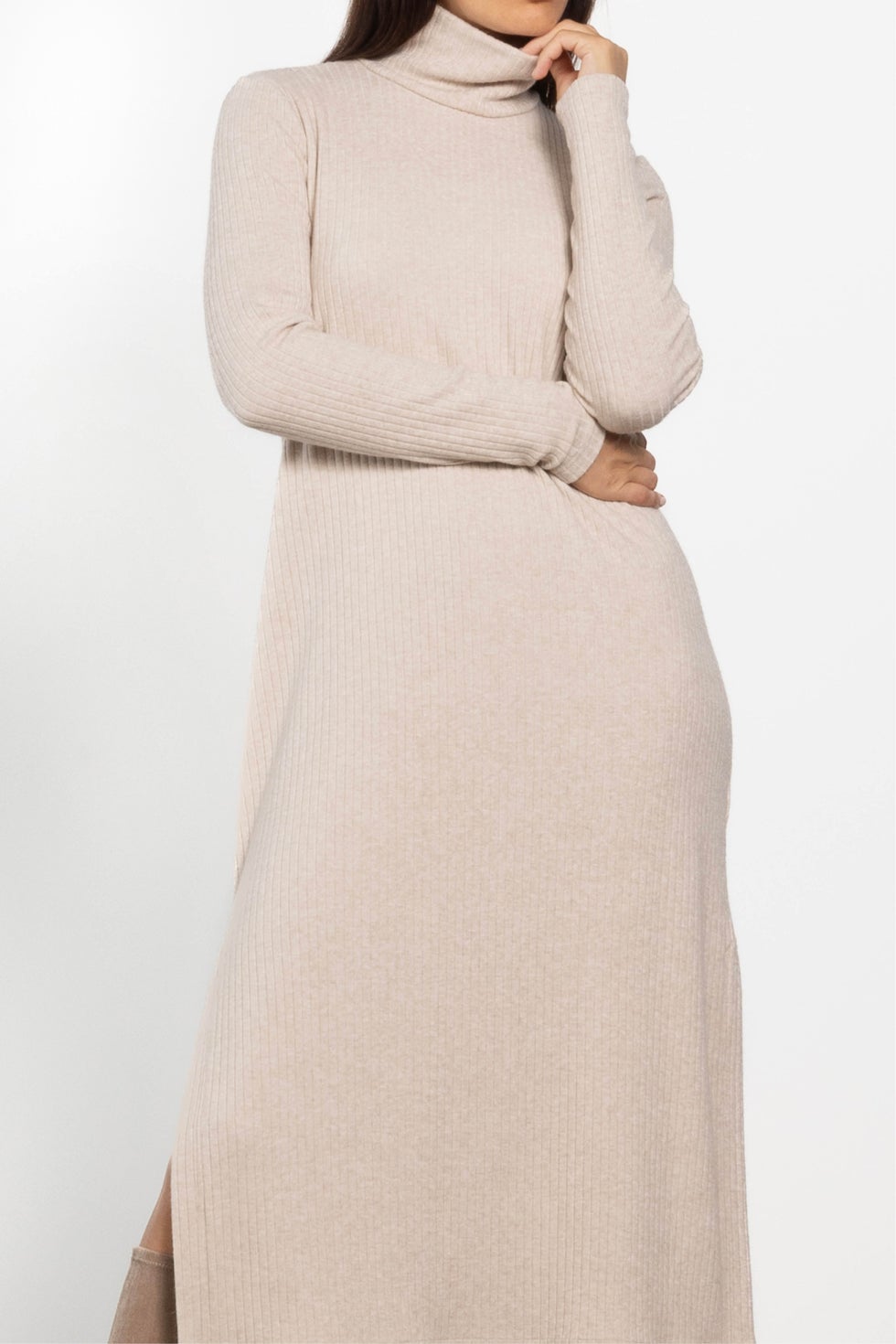 Napoli Long Sleeve Knit Tunic in Neutral