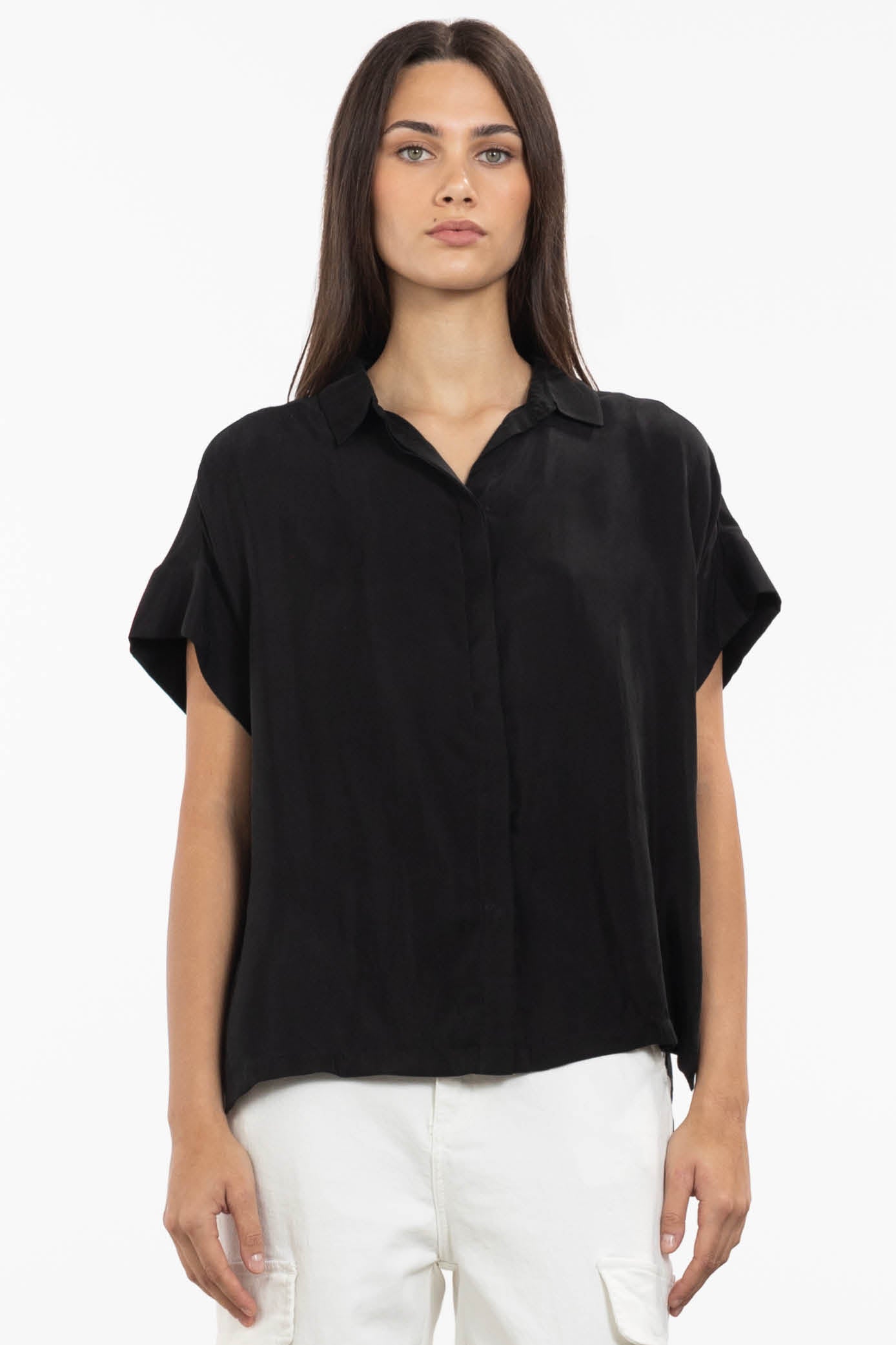 Onyx Short Sleeve Shirt in Black, REPERTOIRE