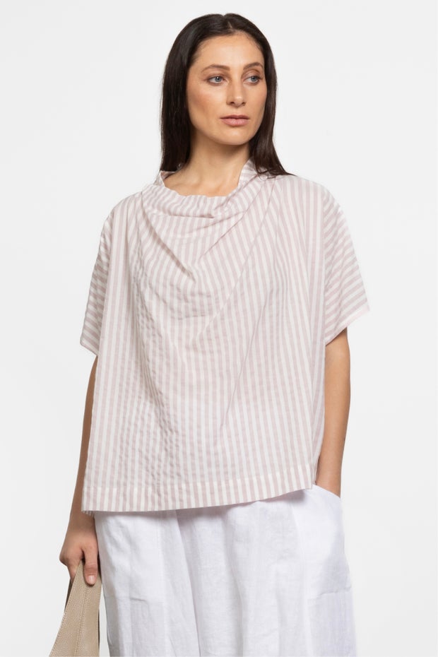 Pablo Cowl Neck Top in Stripe