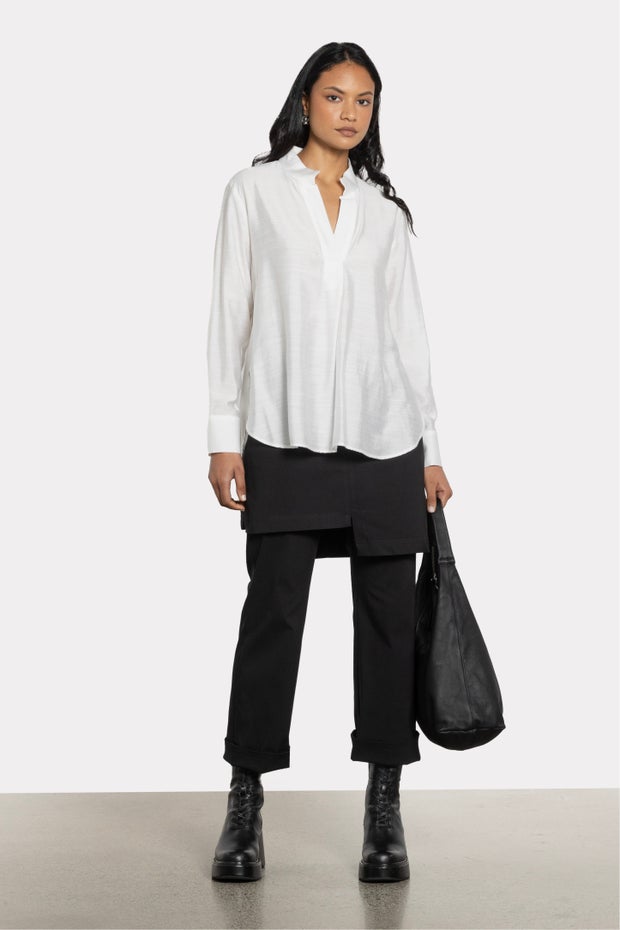 Rebecca V-neck Blouse in White