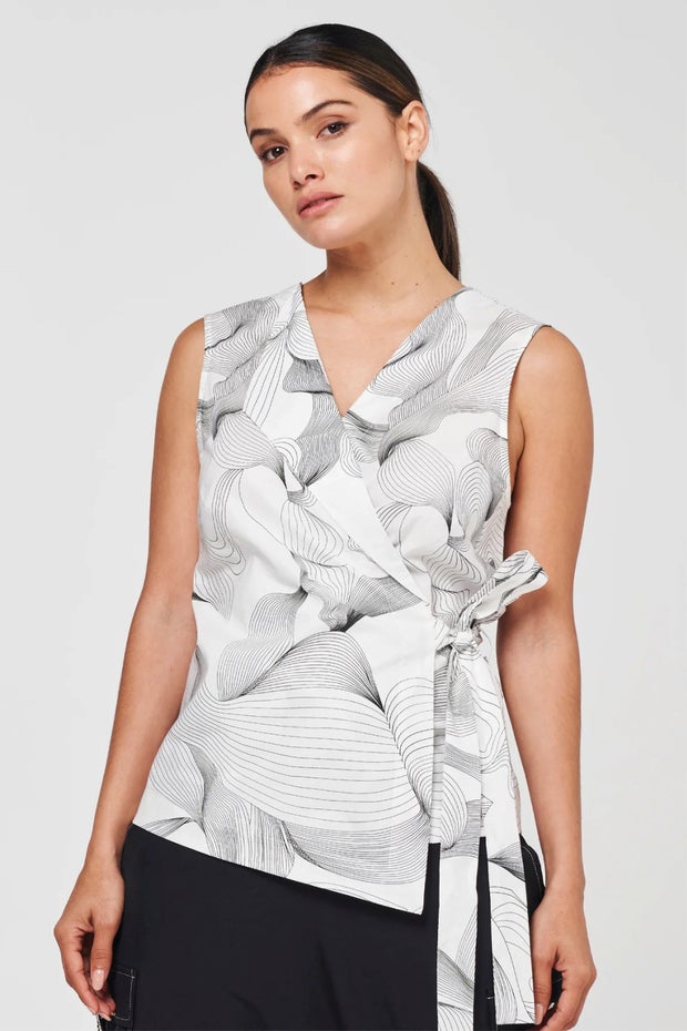 Rika Wrap Top in Print
