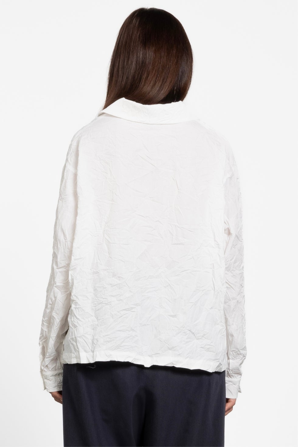 Rocco Crush Pleated Shirt in White