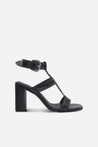Roma Stud Heel in Black