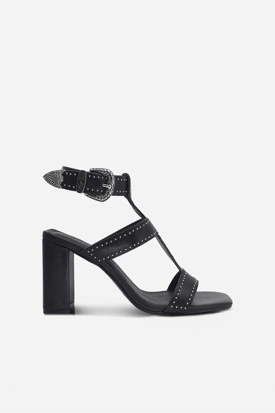 Roma Stud Heel in Black