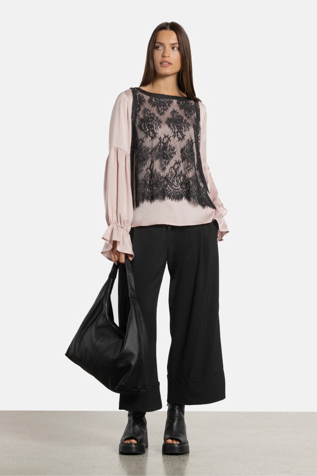 Romance Lace Gilet Top in Pink