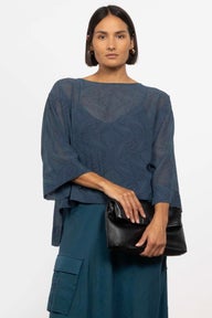 Ronnie Tie Back Top in Blue