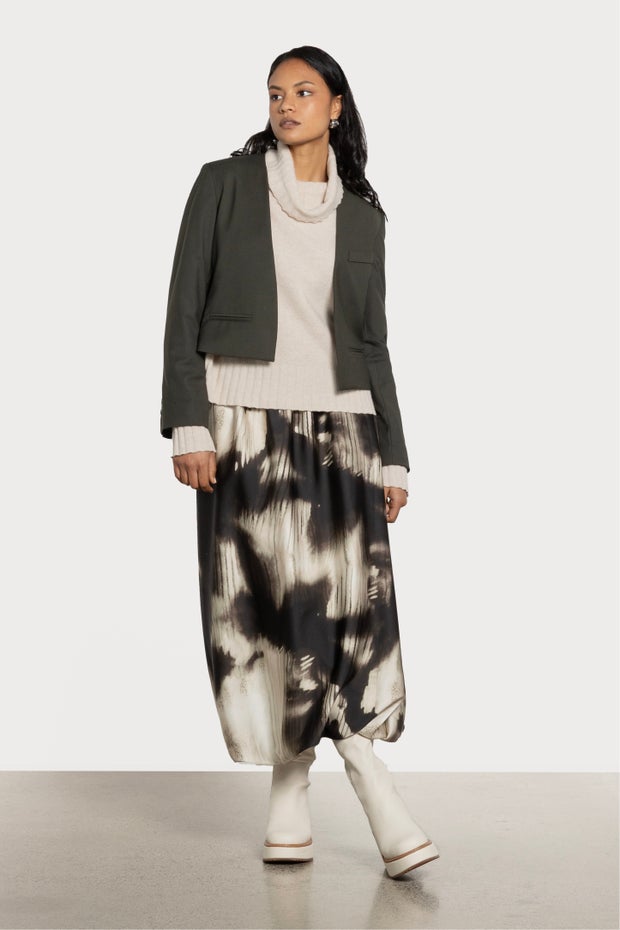 Rupert Lined Long Skirt in Print