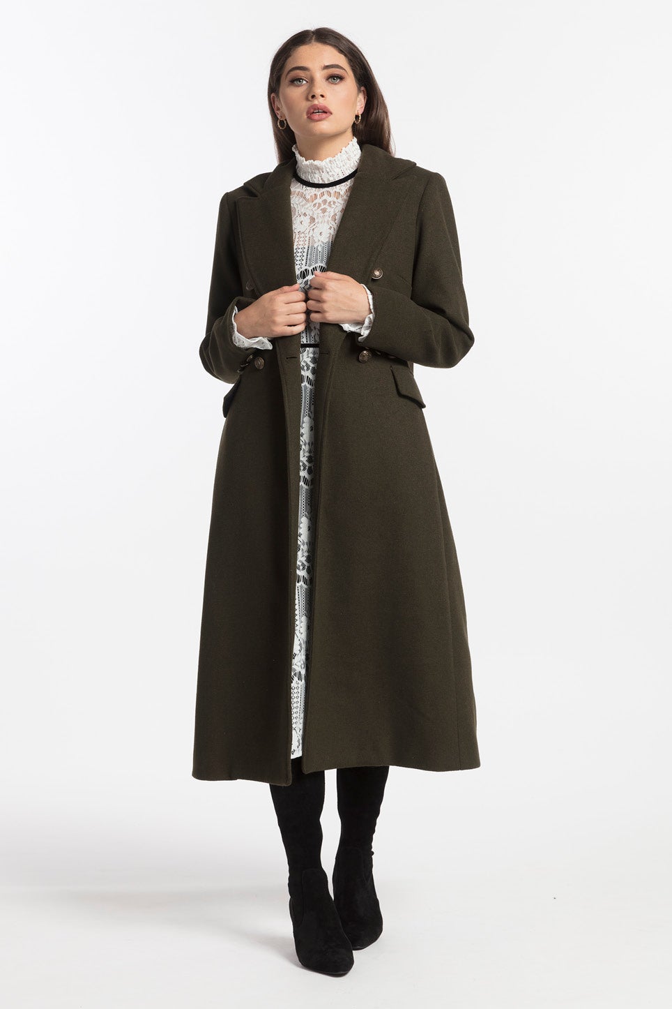 warehouse green coat