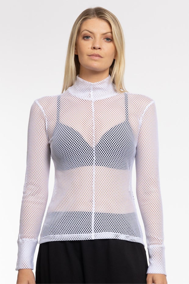 Savoy Mesh Top in White