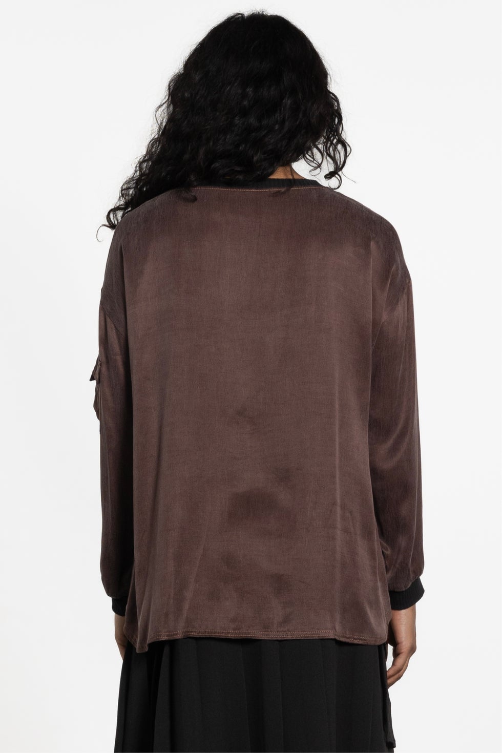 Sawyer Long Sleeve High-low Top in Brown