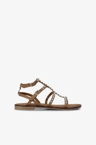 Serein Gladiator Flat Sandal in Neutral
