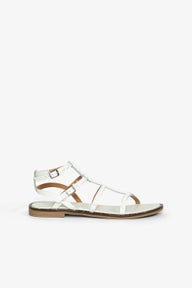 Serein Gladiator Flat Sandal in White