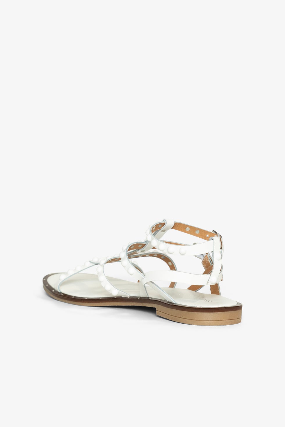 Serein Gladiator Flat Sandal in White