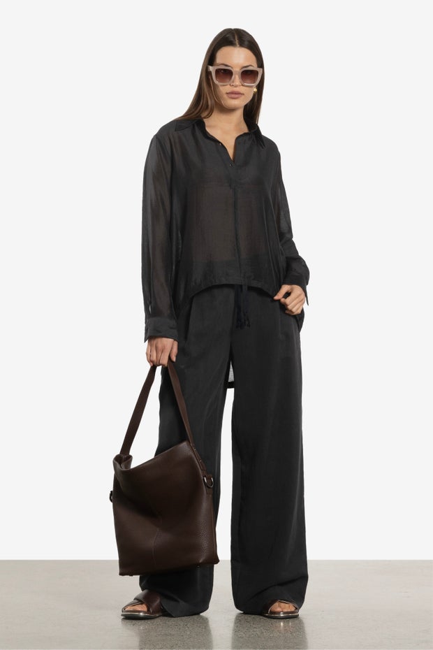 Shona Long Sleeve Shirt in Black