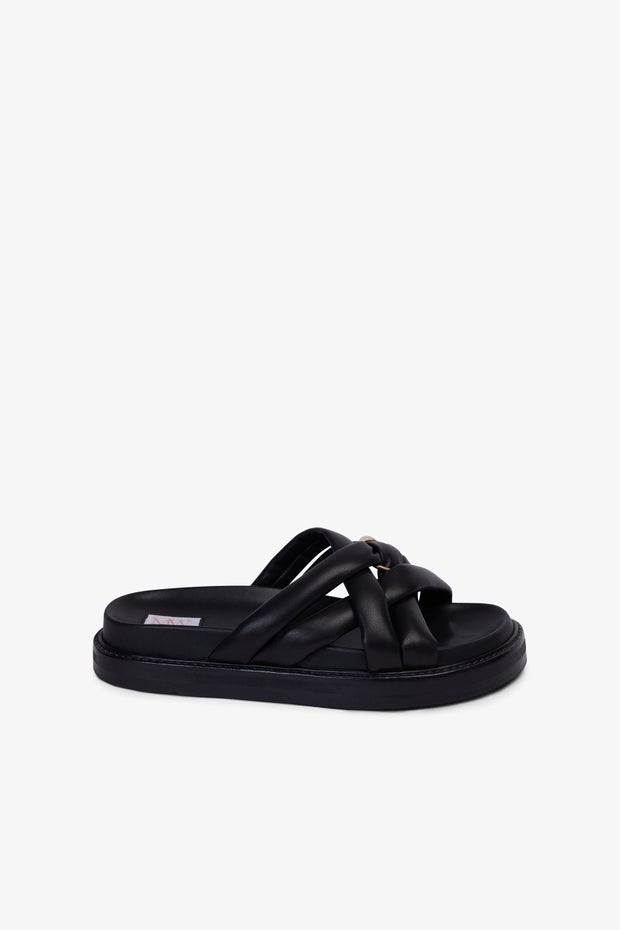 Sienna Criss-cross Slide in Black