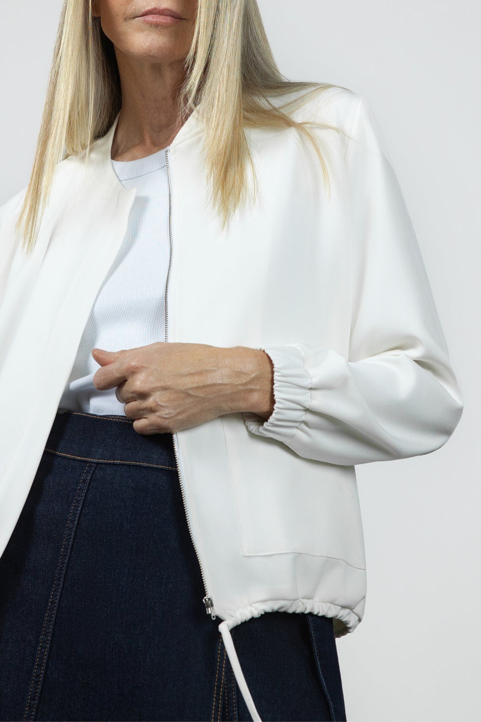 Simone Bomber Jacket in White