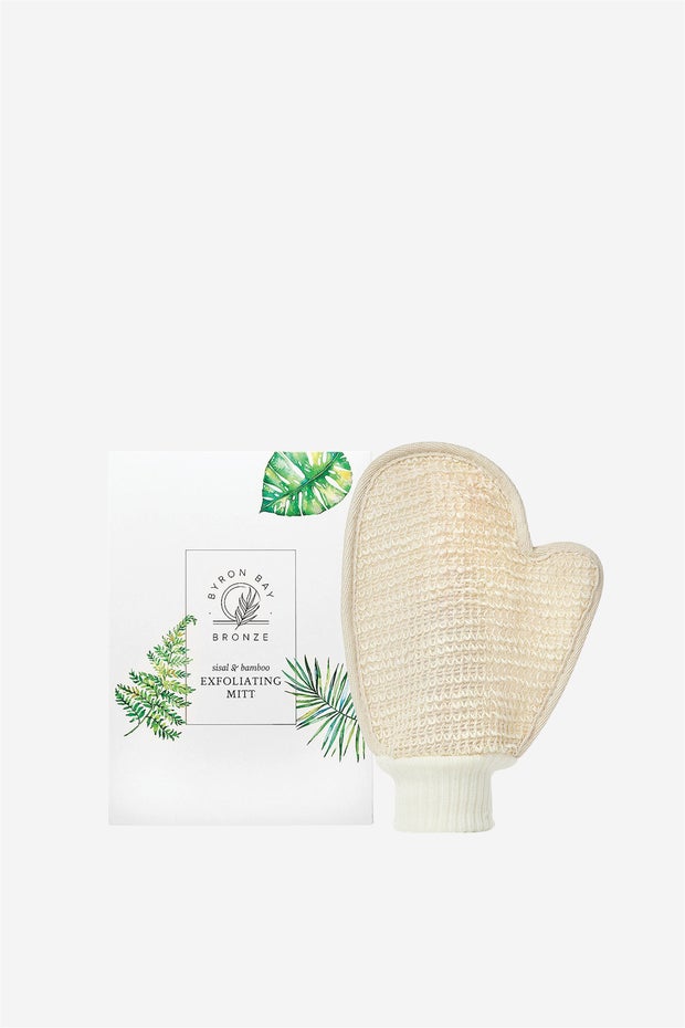 Sisal And Bamboo Exfoliating Mitt in White
