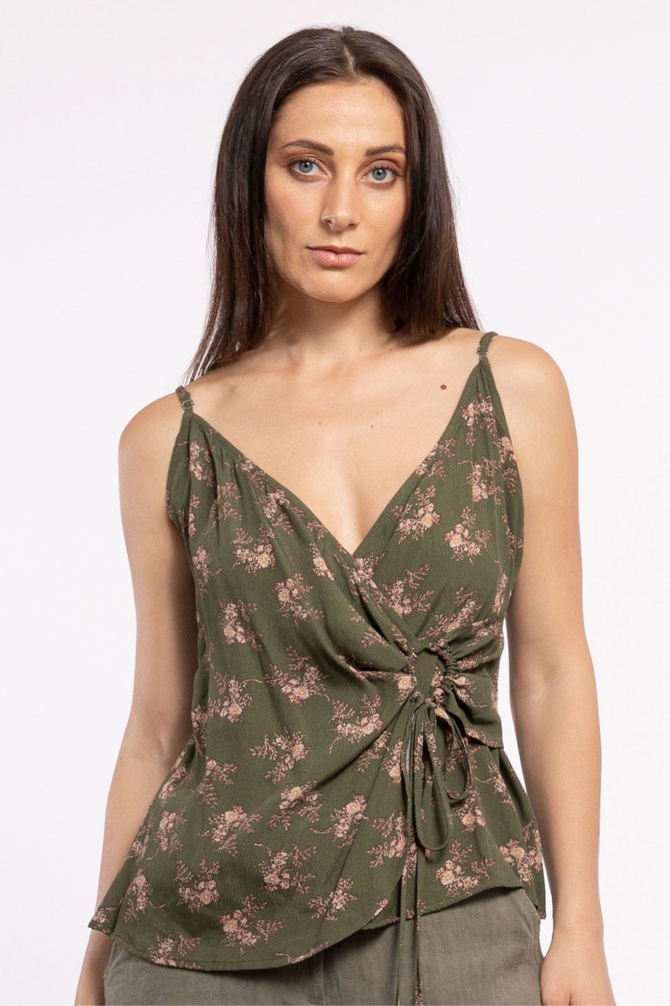 Skye Wrap Top in Green