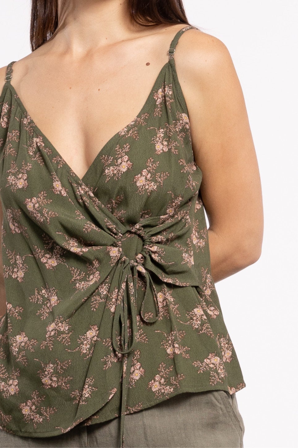 Skye Wrap Top in Green