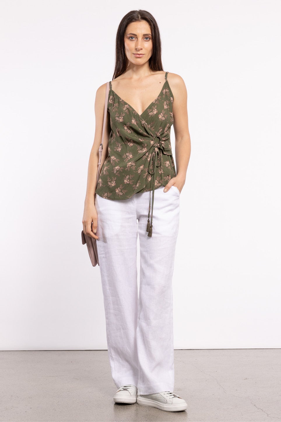 Skye Wrap Top in Green
