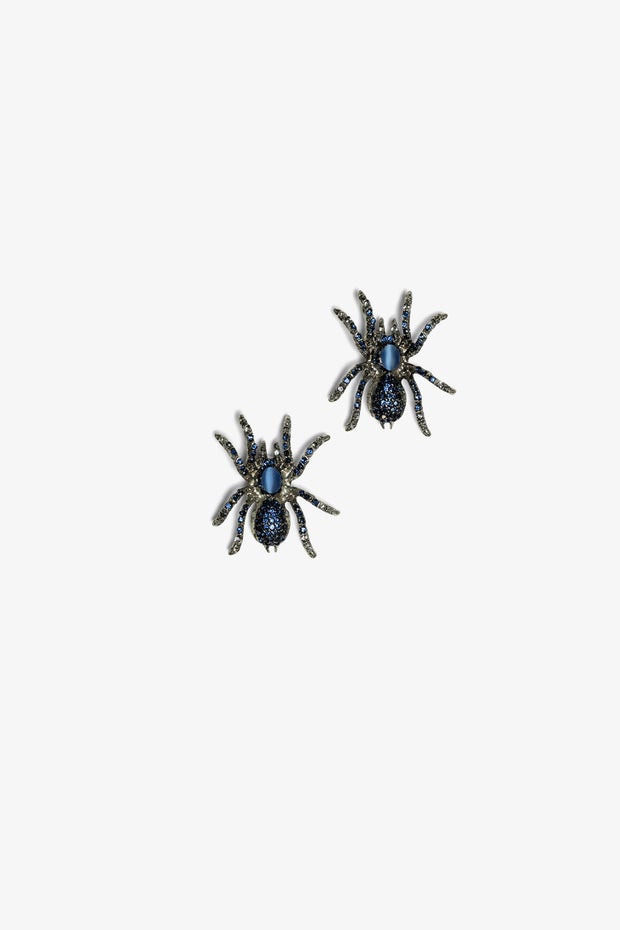 Spider Brooch (set Of Two) in Blue