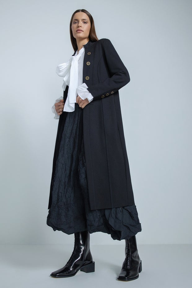 Suffragette Long Coat in Black