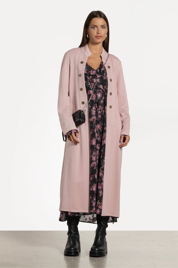 Suffragette Long Coat in Pink