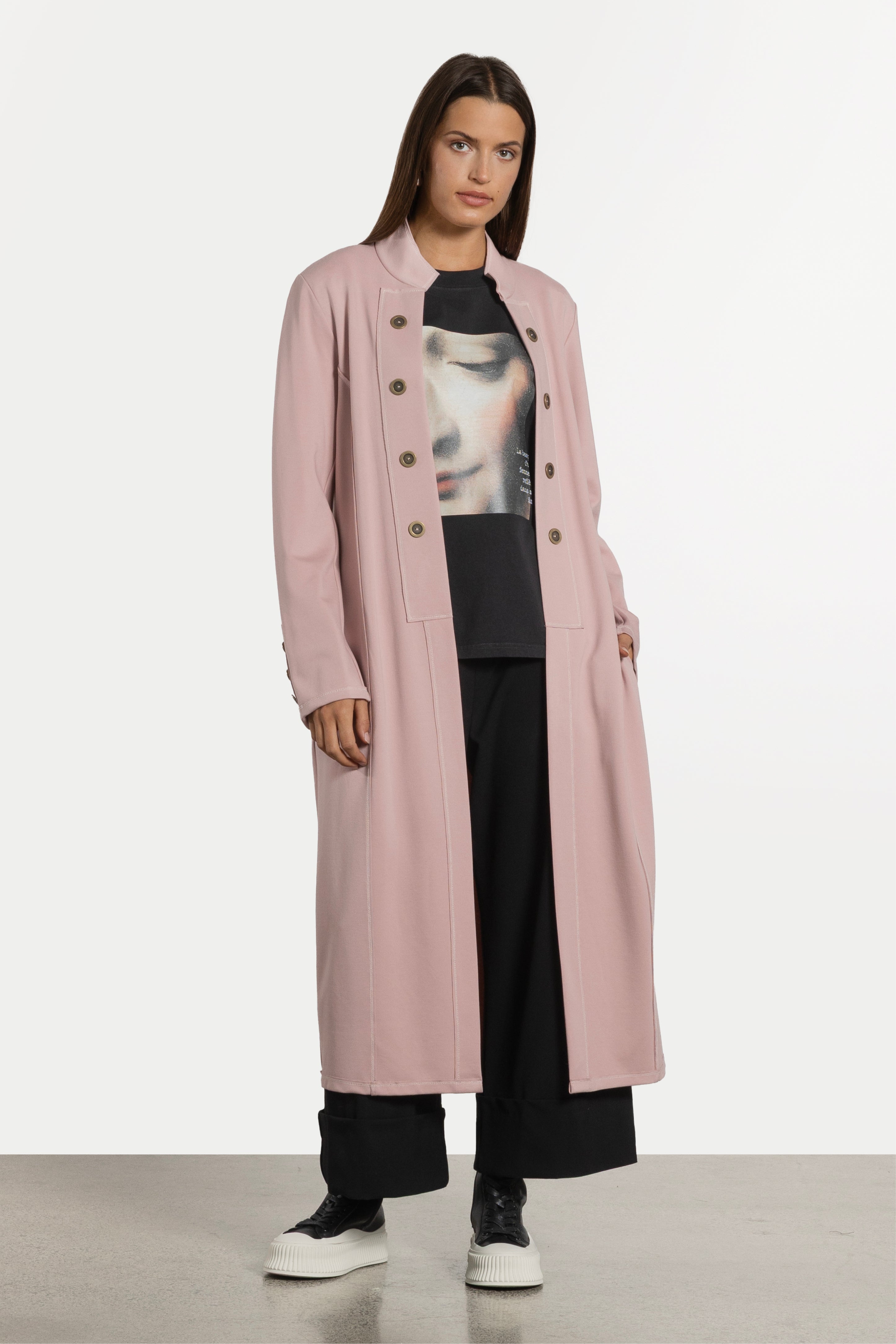 Suffragette Long Coat in Pink | Repertoire