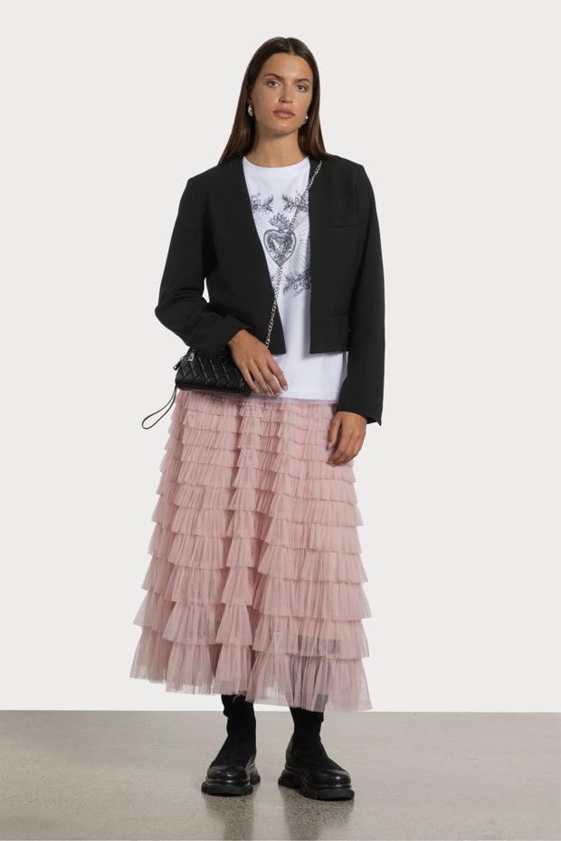 Tamara Tulle Layered Skirt in Pink