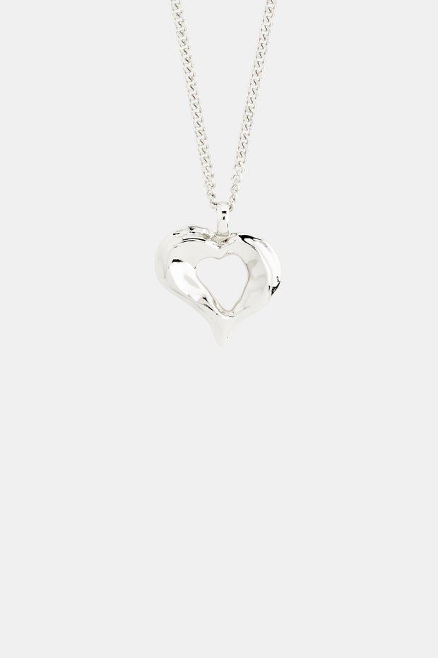 Tide Heart Necklace in Metallic
