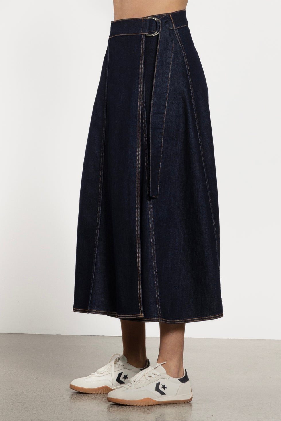 Tiffe Wrap Denim Skirt in Blue