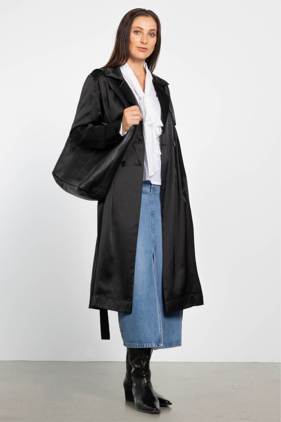 Tracey Trench Coat in Black