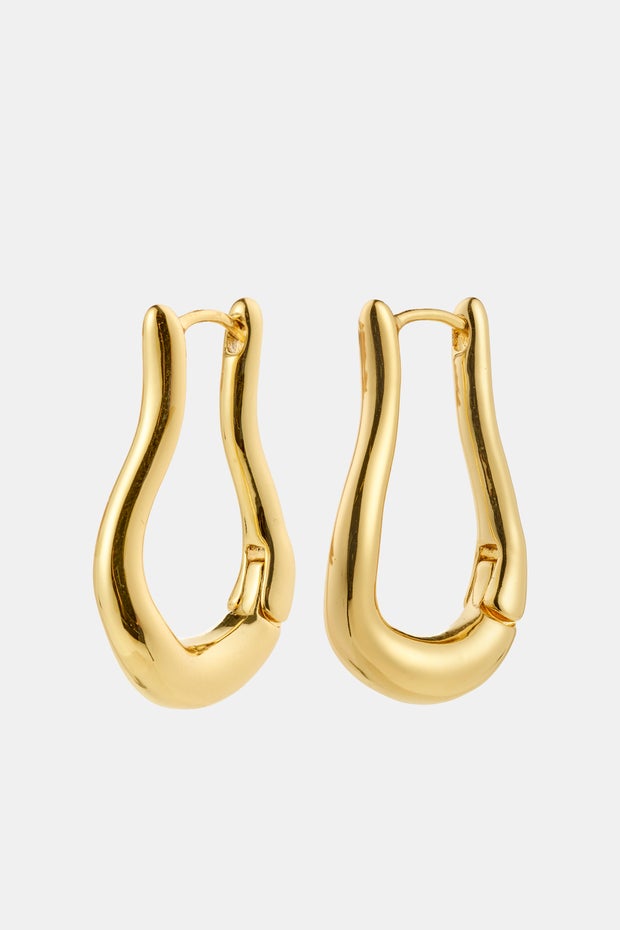 Unfold Hoop Earrings in Metallic