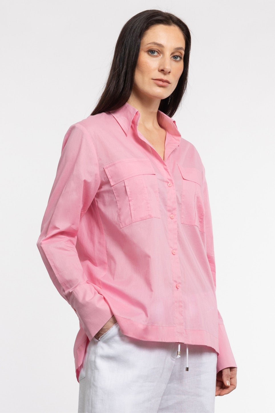 Valencia Cotton Shirt in Pink